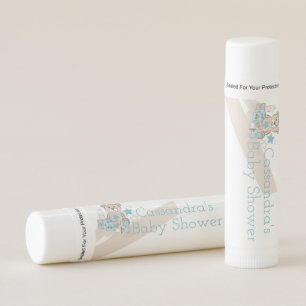 Teddy Bear Nursery Baby Boy Shower Lip Balm Favors