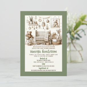 Teddy Bear Nursery Baby Shower Invitation
