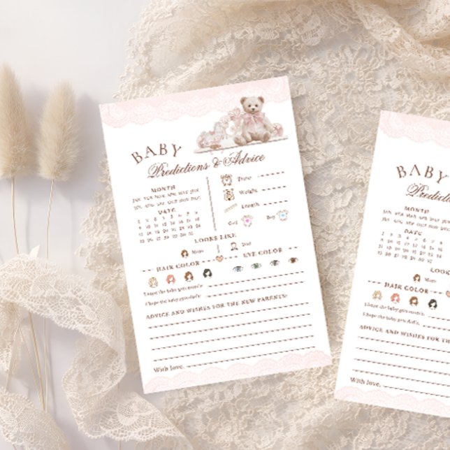 Teddy Bear Nursery Baby Shower Predictions Game (Creator Uploaded)