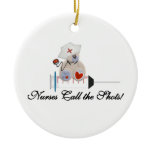 Teddy Bear Nurses Call the Shots T-shirts and Gift Ceramic Ornament