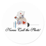 Teddy Bear Nurses Call the Shots T-shirts and Gift Classic Round Sticker
