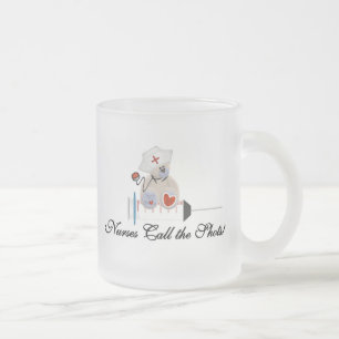 Teddy Bear Nurses Call the Shots T-shirts and Gift Frosted Glass Coffee Mug