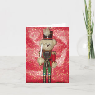 Teddy Bear Nutcracker Photo Folded Note Card