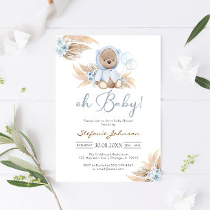 Teddy Bear Oh Baby Shower Invitation