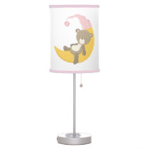 Teddy Bear on Crescent Mooon Table Lamp