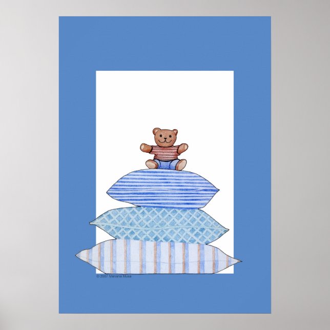 Teddy Bear on Cushions Poster (Front)