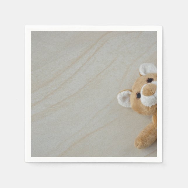 Teddy Bear on Faux Marble Paper Napkins (Front)