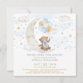 Modern Twinkle Little Star Baby Shower Invitation - Boy's Baby Shower -  Navy Blue and Yellow - Outer Space — E-Three Design Studio