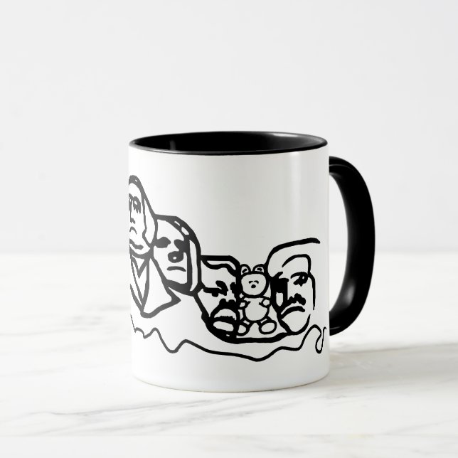 Teddy Bear on Mt. Rushmore Mug (Front Right)