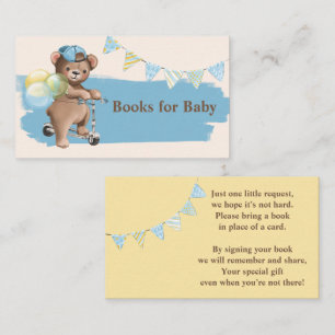 Teddy Bear on Scooter Baby Shower Books for Baby Business Card