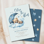 Teddy Bear Over the Moon Baby Shower Invitation