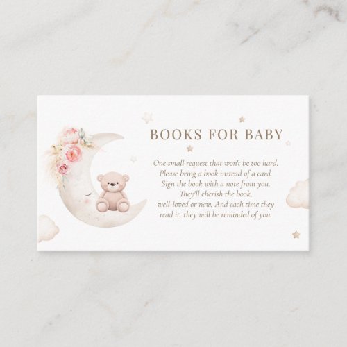 Teddy Bear Over The Moon Books For Baby Enclosure Card