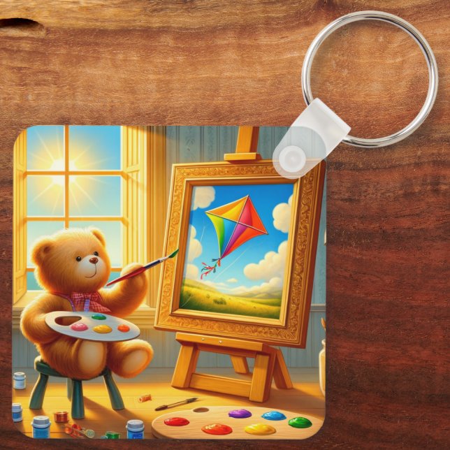 Teddy Bear Painter Keychain (Back)