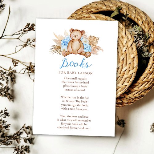 Teddy Bear pampas Grass Baby Books Enclosure Card