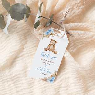 Teddy Bear Pampas Grass Baby Gift Tags