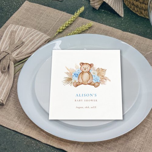 Teddy Bear Pampas Grass baby Napkins