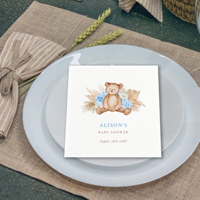 Teddy Bear Pampas Grass baby Napkins (Creator Uploaded)