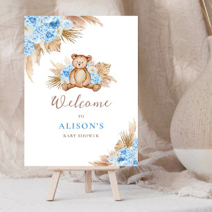 Teddy Bear Pampas Grass Baby Welcome Foam Board