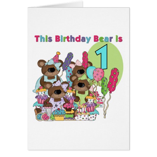 Teddy Bear Party 1st Birthday tshirts and Gifts (Front)