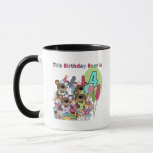 Teddy Bear Party 4th Birthday Tshirts and Gifts Mug