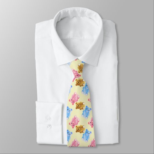 Teddy Bear Pattern Neck Tie