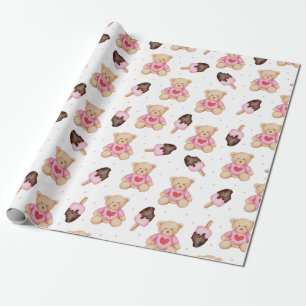 Teddy Bear Pattern Wrapping Paper