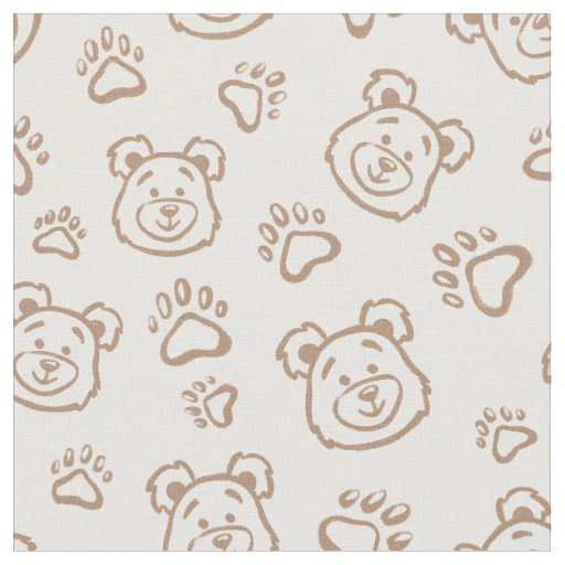 Teddy Bear Paws Boho Boy Baby Kids Neutral Beige Fabric