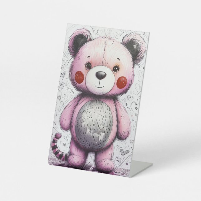 Teddy Bear Pedestal Sign (Front)