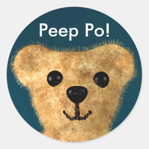 Teddy Bear Peep po Classic Round Sticker