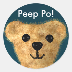 Teddy Bear (Peep po!) Classic Round Sticker