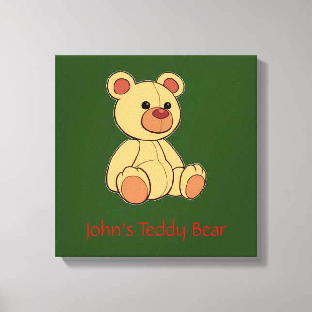 Teddy Bear Personalised Canvas Print (Front)