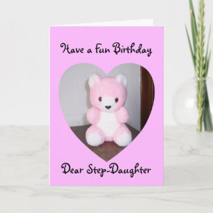 Teddy Bear Personalised Step Daughter Birthday Card
