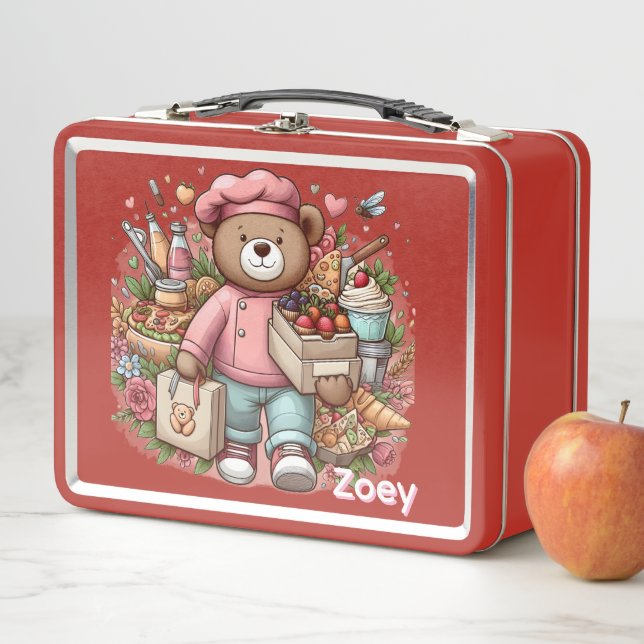 Teddy Bear Personalize  Metal Lunch Box (In Situ)