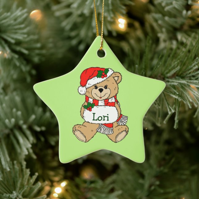 Teddy Bear Personalized Christmas Ornament (Tree)