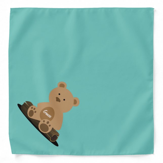 Teddy Bear Personalized Pet Bandana (Front)