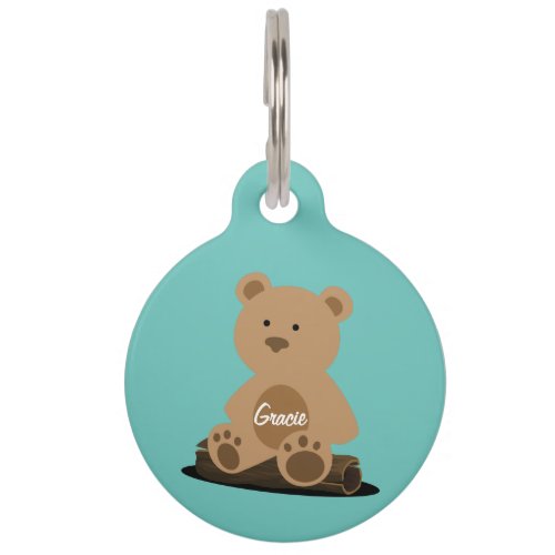 Teddy Bear Personalized Pet ID Tag