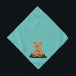 Teddy Bear Personalized Small Pet Bandana<br><div class="desc">Teal background,  with a cute teddy bear holding your pet's name. Background color is customizable,  as are the font style,  size,  and color. Make it your own!</div>