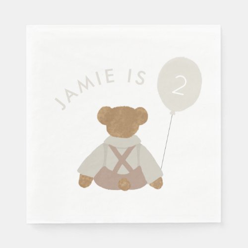 Teddy Bear Picnic Baby Birthday Napkins
