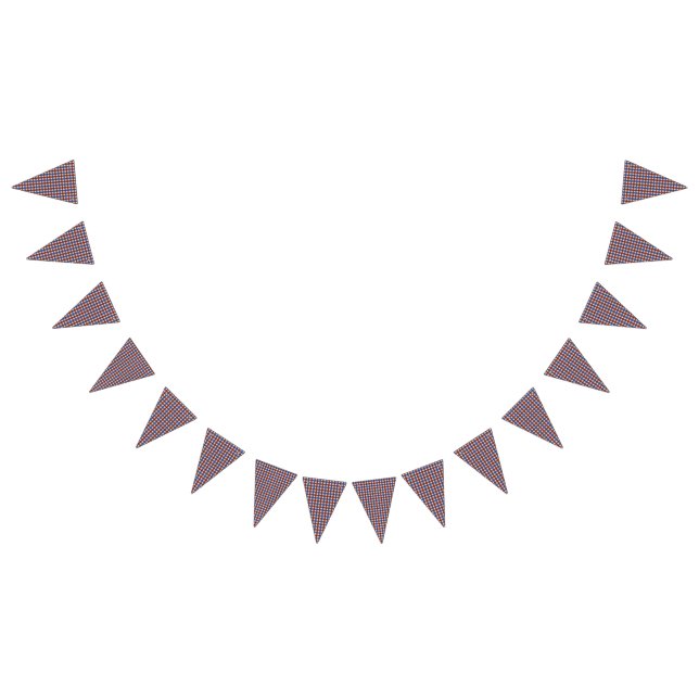 Teddy Bear Picnic Birthday Blue & Red Gingham Bunting Flags (All)