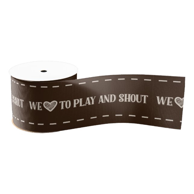 Teddy Bear Picnic Birthday -Brown Grosgrain Ribbon (Spool)