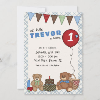 Teddy Bear Picnic Birthday Invitation
