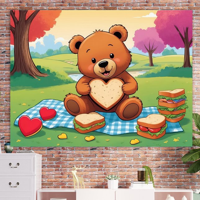 Teddy Bear Picnic Heart Sandwich Wall Art Poster  (Creator Uploaded)