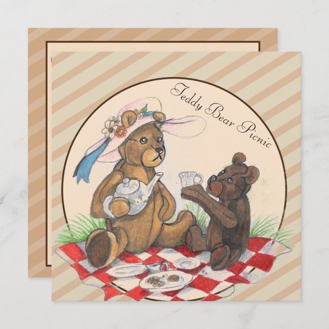 Teddy Bear Picnic Invitations (Front/Back)