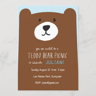 Teddy Bear Picnic Kids Birthday Party Invitation