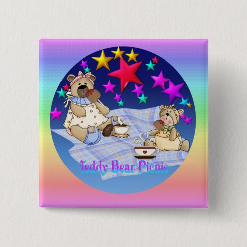 Teddy Bear Picnic Pinback Button