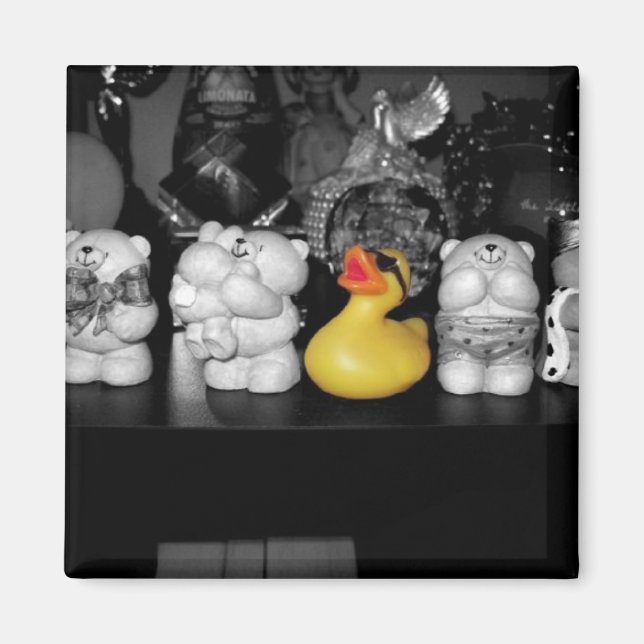 'Teddy Bear Picnic' Rubber Duck Magnet (Front)