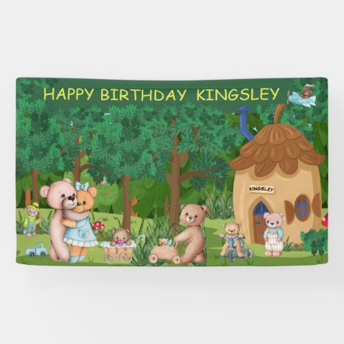 Teddy Bear Picnic Village Personalized  Banner