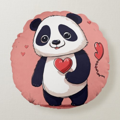 Teddy Bear Pillow Cuddly and Comforting Design Round Pillow