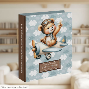 Teddy Bear Pilot Baby Boy Keepsake Album Binder