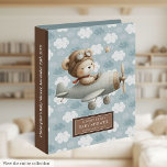 Teddy Bear Pilot Baby Shower Album Personalized 3 Ring Binder
